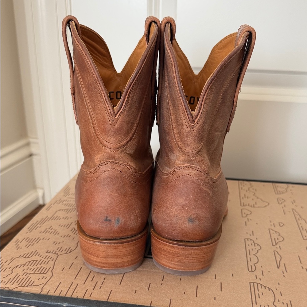 Tecovas The Penny Brown Leather Western Booties - Picture 5 of 7